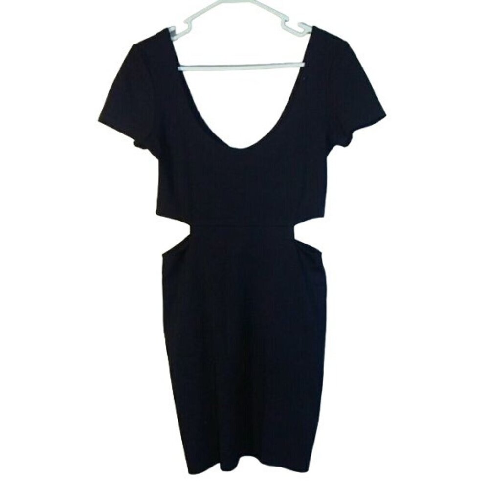 Lucca Couture Dress Womens M Black Short Sleeved Cut Out